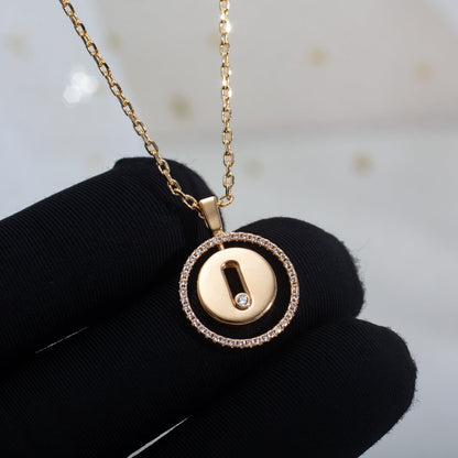 [Aura Jewels]LUCKY MOVE PM NECKLACE PINK GOLD DIAMOND