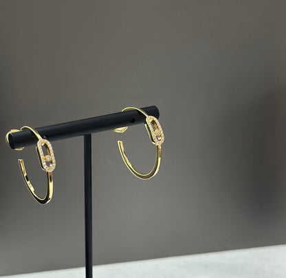 [Aura Jewels]CREOLES MOVE UNO PM DIAMOND EARRINGS