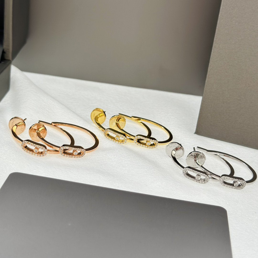 [Aura Jewels]CREOLES MOVE UNO PM DIAMOND EARRINGS