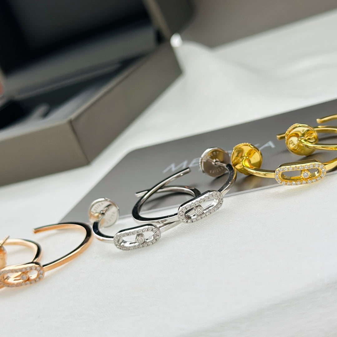 [Aura Jewels]CREOLES MOVE UNO PM DIAMOND EARRINGS