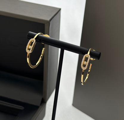 [Aura Jewels]CREOLES MOVE UNO PM DIAMOND EARRINGS