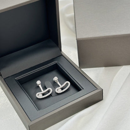 [Aura Jewels]MOVE UNO SILVER DIAMOND EARRINGS