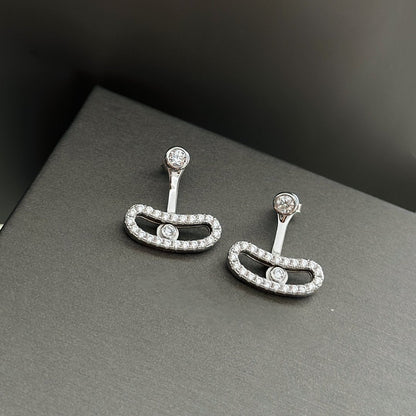 [Aura Jewels]MOVE UNO SILVER DIAMOND EARRINGS