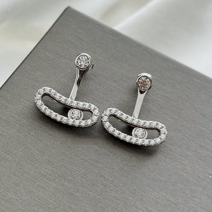 [Aura Jewels]MOVE UNO SILVER DIAMOND EARRINGS