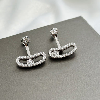 [Aura Jewels]MOVE UNO SILVER DIAMOND EARRINGS