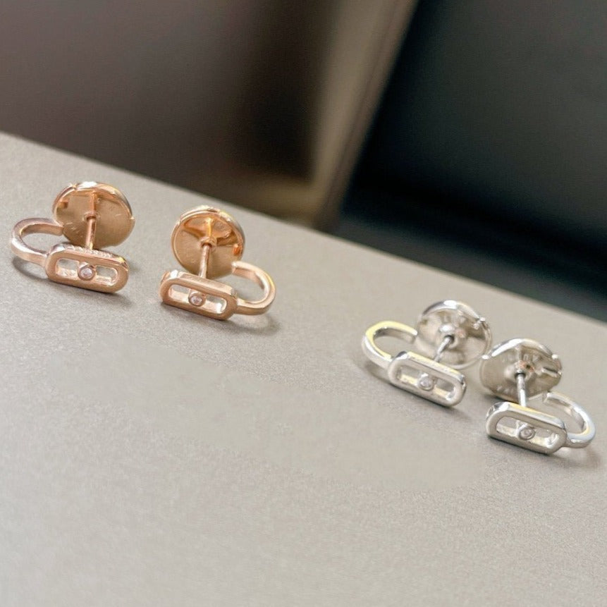 [Aura Jewels]CREOLES MOVE UNO MINI 1 DIAMOND EARRINGS