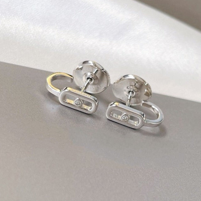 [Aura Jewels]CREOLES MOVE UNO MINI 1 DIAMOND EARRINGS