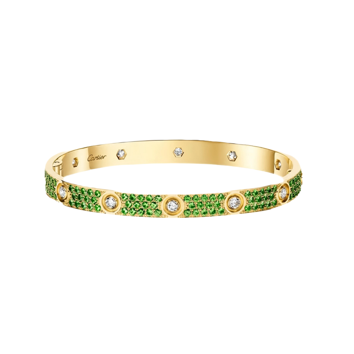 [Aura Jewels]2026 PAVE GEMSTONE LOVE BRACELET 6.1MM 10 DIAMONDS