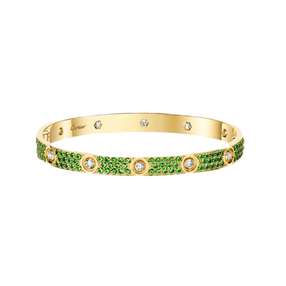 [Aura Jewels]2026 PAVE GEMSTONE LOVE BRACELET 6.1MM 10 DIAMONDS