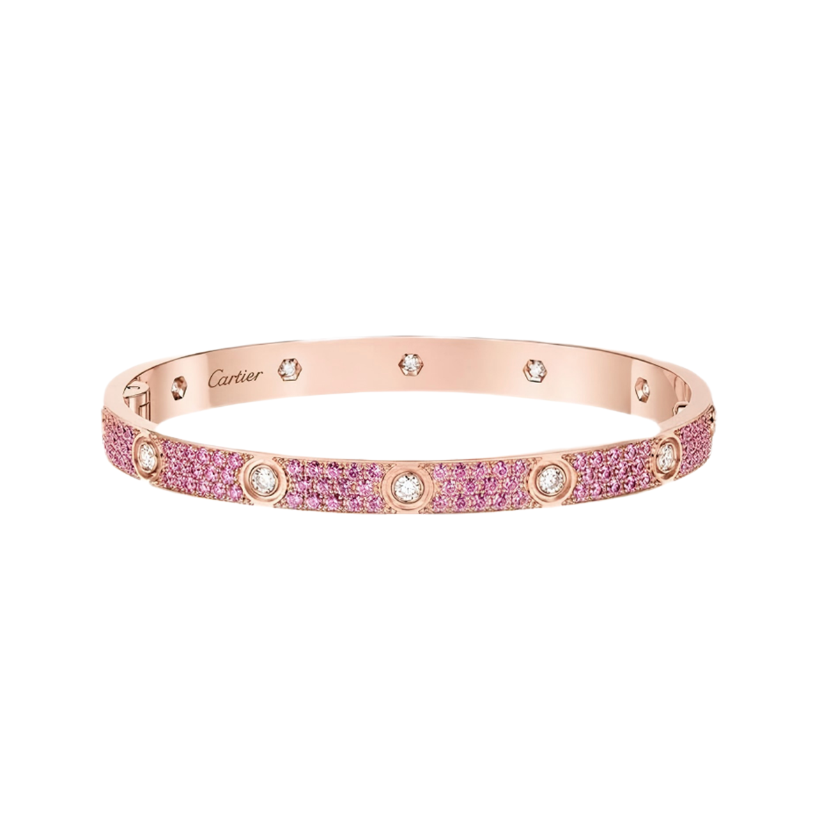 [Aura Jewels]2026 PAVE GEMSTONE LOVE BRACELET 6.1MM 10 DIAMONDS