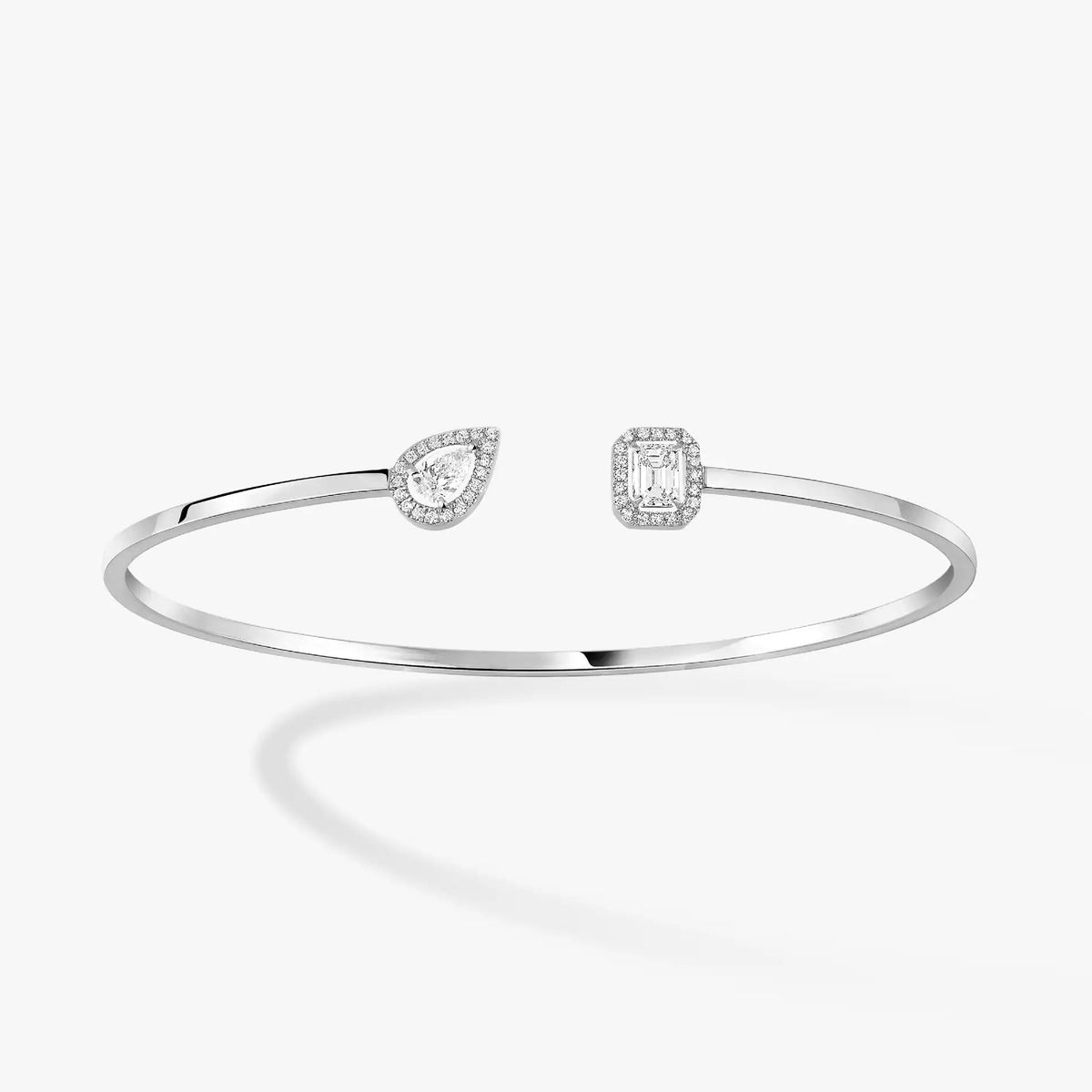 [Aura Jewels]JONC FLEX MY TWIN TOI & MOI SILVER DIAMOND BRACELET
