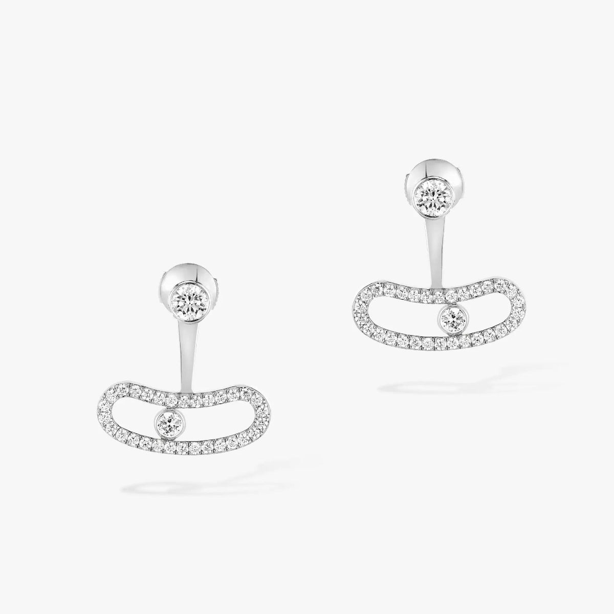 [Aura Jewels]MOVE UNO SILVER DIAMOND EARRINGS