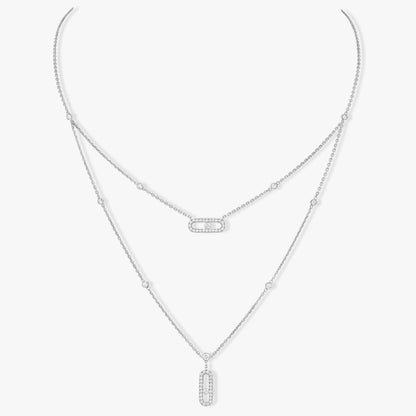 [Aura Jewels]MOVE 2 ROW DIAMOND NECKLACE