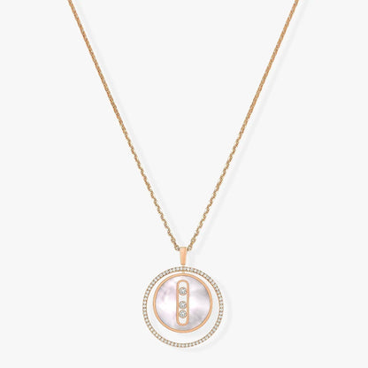 [Aura Jewels]LUCKY MOVE MM NACRE BLANCHE DIAMOND NECKLACE