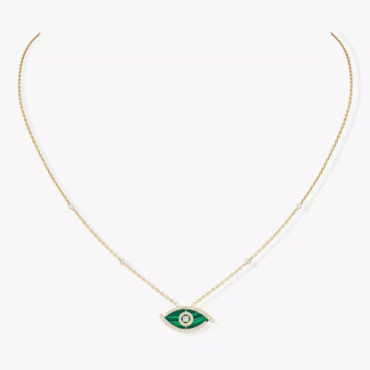 [Lume Jewelry]Lucky Eye Diamond Necklace in Rose Gold and Turquoise
