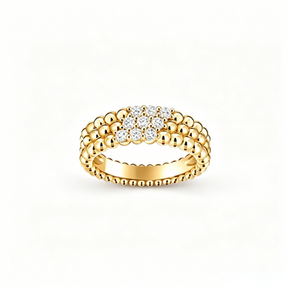 [Aura Jewels] THREE-ROW DIAMOND RING