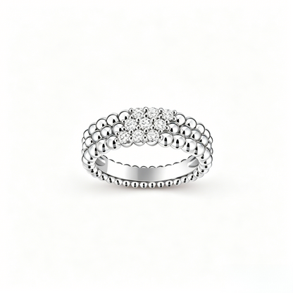 [Aura Jewels] THREE-ROW DIAMOND RING