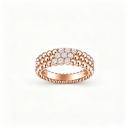 [Aura Jewels] THREE-ROW DIAMOND RING