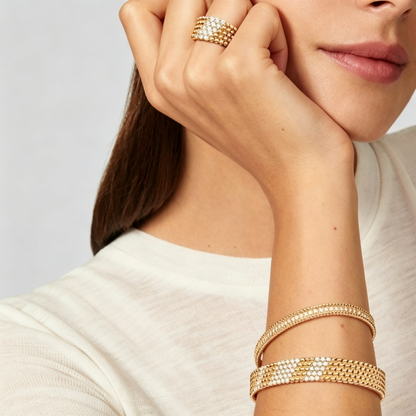 [Aura Jewels]  FIVE-ROW DIAMOND BRACELET