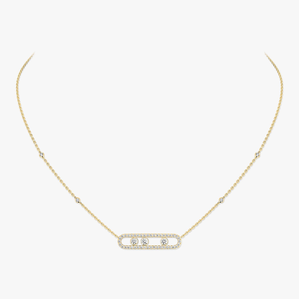 [Aura Jewels] Move Pave_ Rose Gold Diamond Necklace