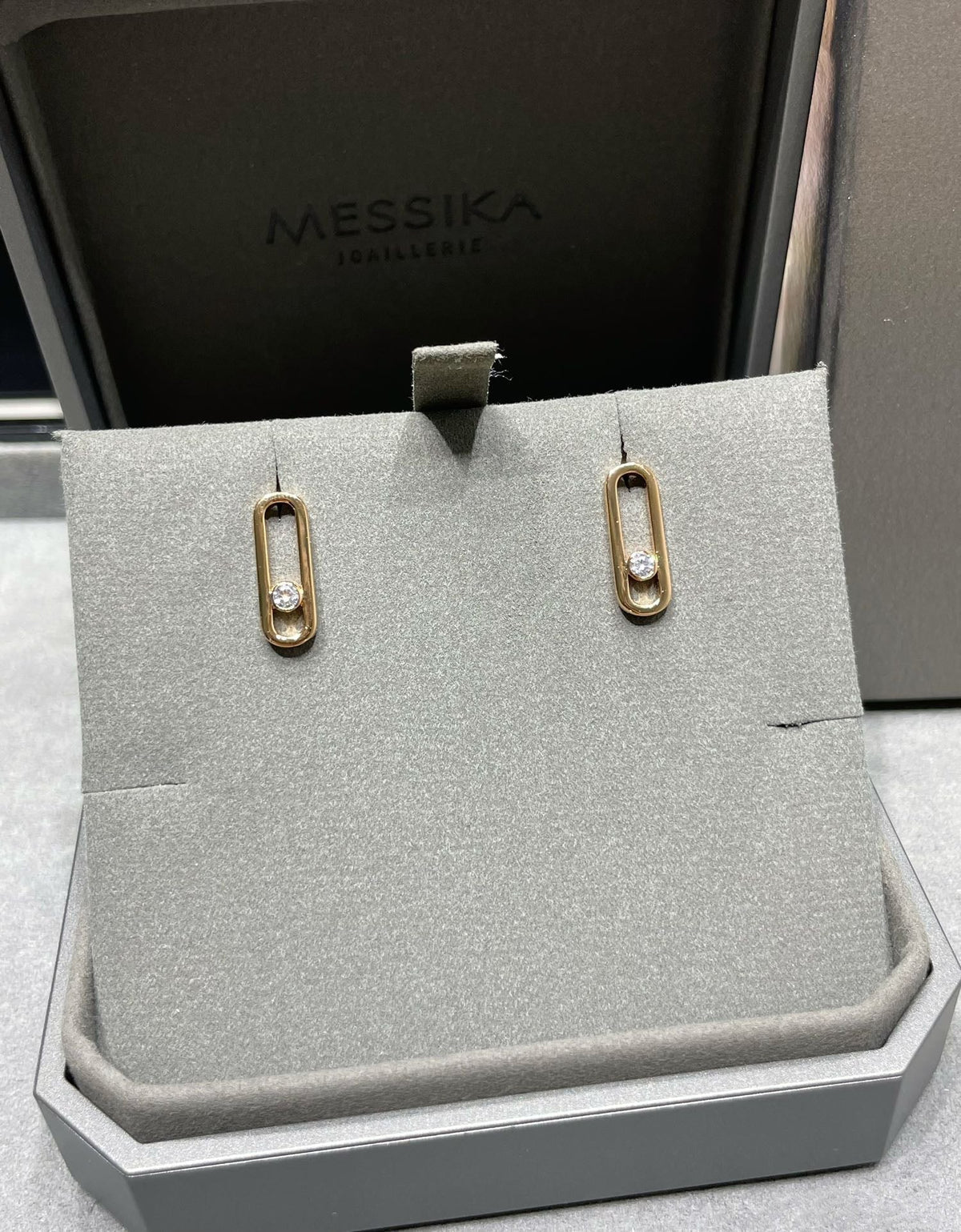 [Aura Jewels]MOVE UNO SMALL 1 DIAMOND EARRINGS